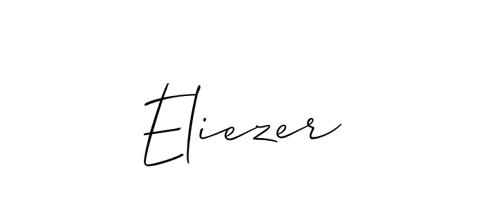 Design your own signature with our free online signature maker. With this signature software, you can create a handwritten (Allison_Script) signature for name Eliezer. Eliezer signature style 2 images and pictures png