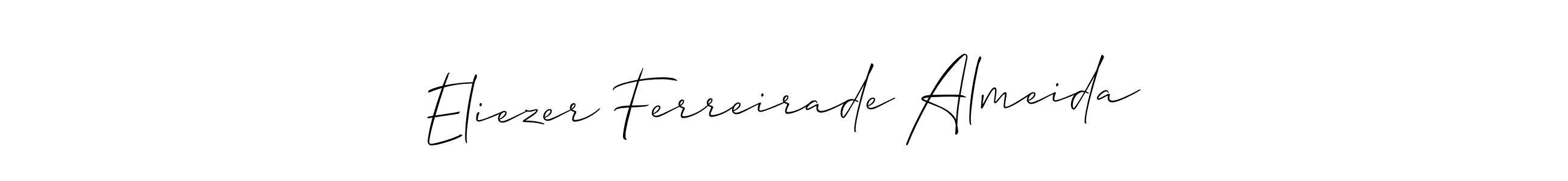 if you are searching for the best signature style for your name Eliezer Ferreirade Almeida. so please give up your signature search. here we have designed multiple signature styles  using Allison_Script. Eliezer Ferreirade Almeida signature style 2 images and pictures png