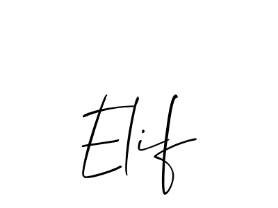 Make a beautiful signature design for name Elif. With this signature (Allison_Script) style, you can create a handwritten signature for free. Elif signature style 2 images and pictures png