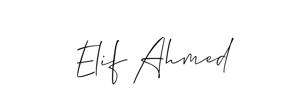 Elif Ahmed stylish signature style. Best Handwritten Sign (Allison_Script) for my name. Handwritten Signature Collection Ideas for my name Elif Ahmed. Elif Ahmed signature style 2 images and pictures png