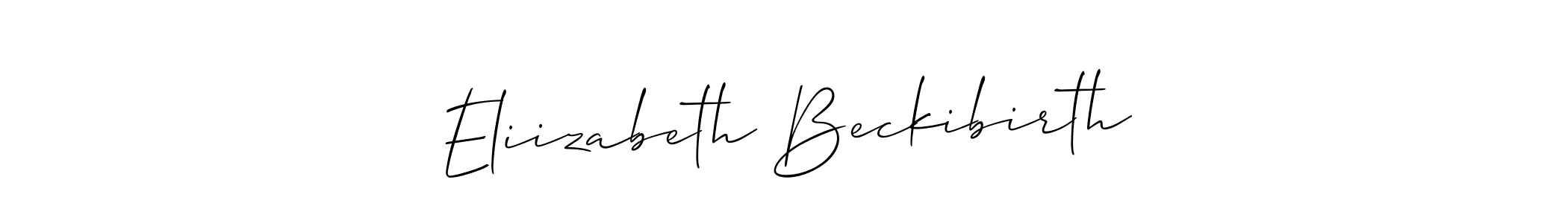 Design your own signature with our free online signature maker. With this signature software, you can create a handwritten (Allison_Script) signature for name Eliizabeth Beckibirth. Eliizabeth Beckibirth signature style 2 images and pictures png
