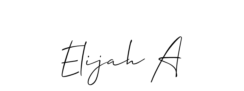 How to make Elijah A name signature. Use Allison_Script style for creating short signs online. This is the latest handwritten sign. Elijah A signature style 2 images and pictures png