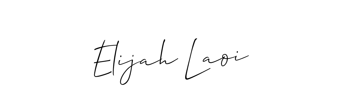 The best way (Allison_Script) to make a short signature is to pick only two or three words in your name. The name Elijah Laoi include a total of six letters. For converting this name. Elijah Laoi signature style 2 images and pictures png