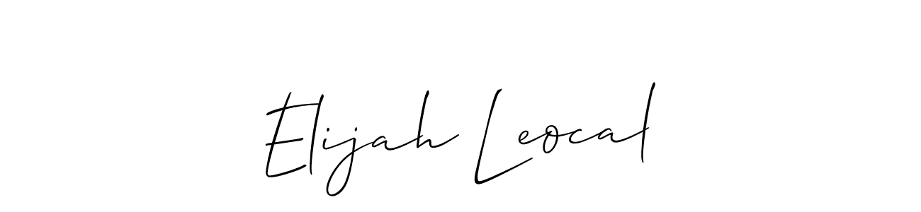 Use a signature maker to create a handwritten signature online. With this signature software, you can design (Allison_Script) your own signature for name Elijah Leocal. Elijah Leocal signature style 2 images and pictures png