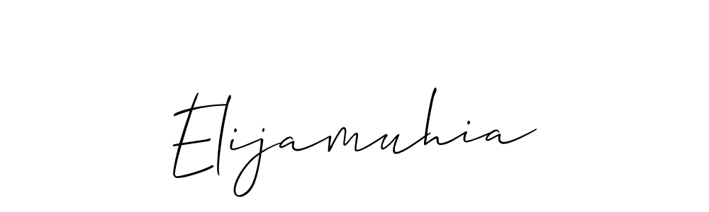 Design your own signature with our free online signature maker. With this signature software, you can create a handwritten (Allison_Script) signature for name Elijamuhia. Elijamuhia signature style 2 images and pictures png