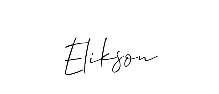 The best way (Allison_Script) to make a short signature is to pick only two or three words in your name. The name Elikson include a total of six letters. For converting this name. Elikson signature style 2 images and pictures png