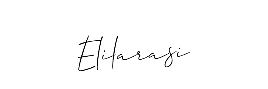 The best way (Allison_Script) to make a short signature is to pick only two or three words in your name. The name Elilarasi include a total of six letters. For converting this name. Elilarasi signature style 2 images and pictures png