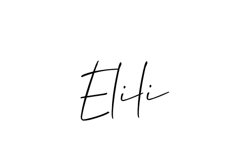 Create a beautiful signature design for name Elili. With this signature (Allison_Script) fonts, you can make a handwritten signature for free. Elili signature style 2 images and pictures png