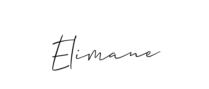 Use a signature maker to create a handwritten signature online. With this signature software, you can design (Allison_Script) your own signature for name Elimane. Elimane signature style 2 images and pictures png