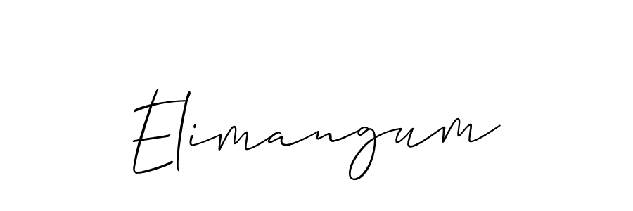 Create a beautiful signature design for name Elimangum. With this signature (Allison_Script) fonts, you can make a handwritten signature for free. Elimangum signature style 2 images and pictures png