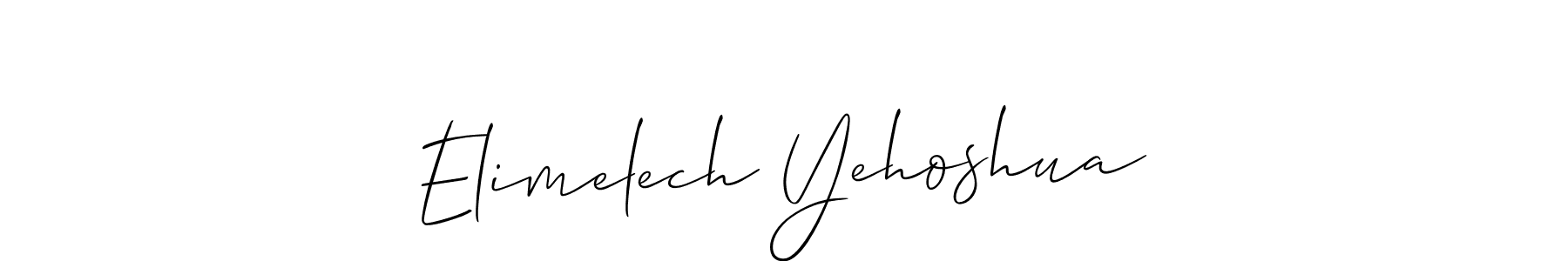 Make a beautiful signature design for name Elimelech Yehoshua. With this signature (Allison_Script) style, you can create a handwritten signature for free. Elimelech Yehoshua signature style 2 images and pictures png