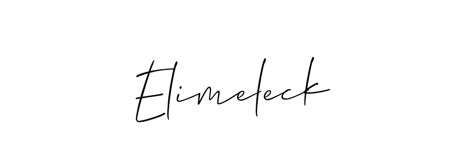 if you are searching for the best signature style for your name Elimeleck. so please give up your signature search. here we have designed multiple signature styles  using Allison_Script. Elimeleck signature style 2 images and pictures png
