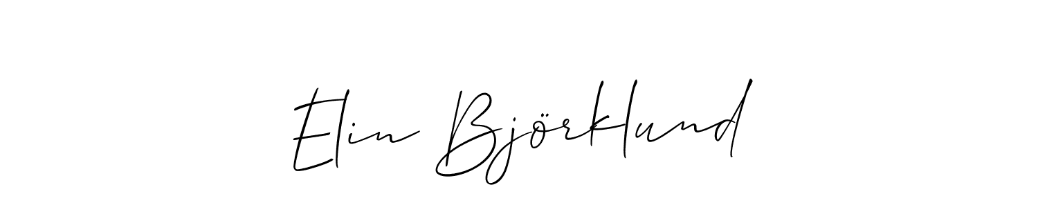 Also You can easily find your signature by using the search form. We will create Elin Björklund name handwritten signature images for you free of cost using Allison_Script sign style. Elin Björklund signature style 2 images and pictures png