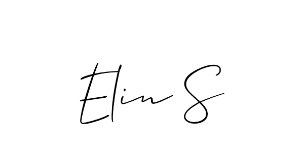 Also You can easily find your signature by using the search form. We will create Elin S name handwritten signature images for you free of cost using Allison_Script sign style. Elin S signature style 2 images and pictures png