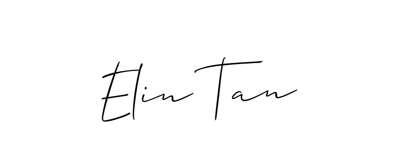 Also You can easily find your signature by using the search form. We will create Elin Tan name handwritten signature images for you free of cost using Allison_Script sign style. Elin Tan signature style 2 images and pictures png