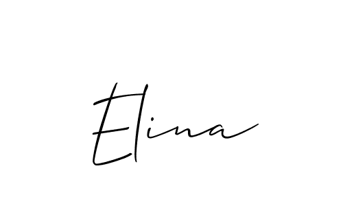 Create a beautiful signature design for name Elina. With this signature (Allison_Script) fonts, you can make a handwritten signature for free. Elina signature style 2 images and pictures png