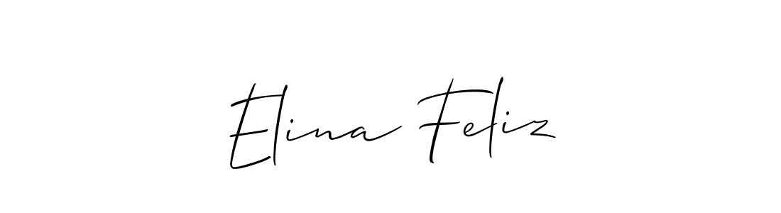 You should practise on your own different ways (Allison_Script) to write your name (Elina Feliz) in signature. don't let someone else do it for you. Elina Feliz signature style 2 images and pictures png