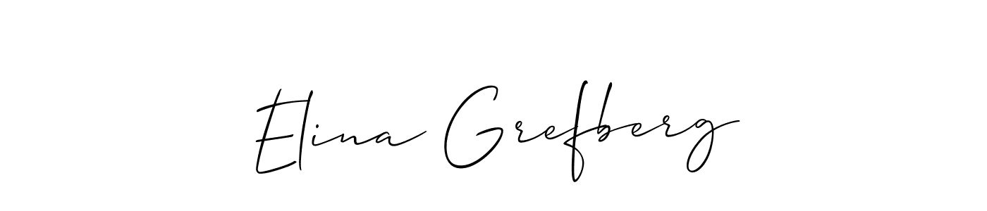 You can use this online signature creator to create a handwritten signature for the name Elina Grefberg. This is the best online autograph maker. Elina Grefberg signature style 2 images and pictures png