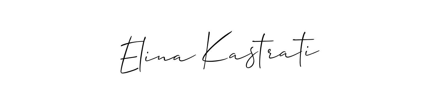 Make a short Elina Kastrati signature style. Manage your documents anywhere anytime using Allison_Script. Create and add eSignatures, submit forms, share and send files easily. Elina Kastrati signature style 2 images and pictures png