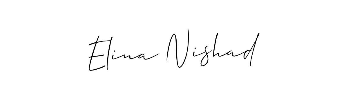 Design your own signature with our free online signature maker. With this signature software, you can create a handwritten (Allison_Script) signature for name Elina Nishad. Elina Nishad signature style 2 images and pictures png