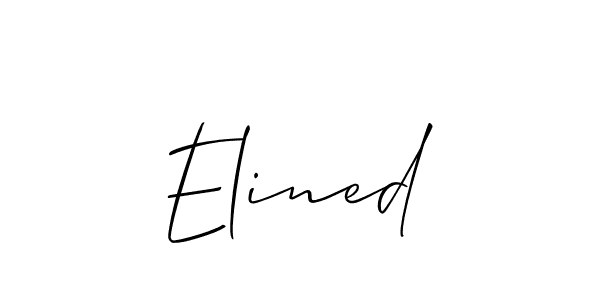Use a signature maker to create a handwritten signature online. With this signature software, you can design (Allison_Script) your own signature for name Elined. Elined signature style 2 images and pictures png