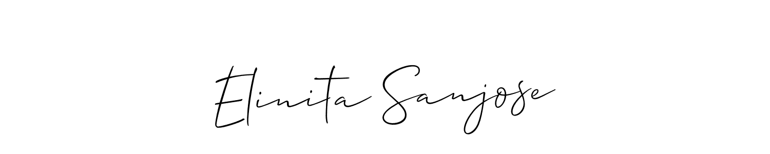 Similarly Allison_Script is the best handwritten signature design. Signature creator online .You can use it as an online autograph creator for name Elinita Sanjose. Elinita Sanjose signature style 2 images and pictures png