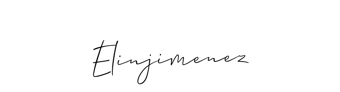 How to make Elinjimenez name signature. Use Allison_Script style for creating short signs online. This is the latest handwritten sign. Elinjimenez signature style 2 images and pictures png