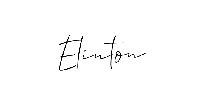 Use a signature maker to create a handwritten signature online. With this signature software, you can design (Allison_Script) your own signature for name Elinton. Elinton signature style 2 images and pictures png