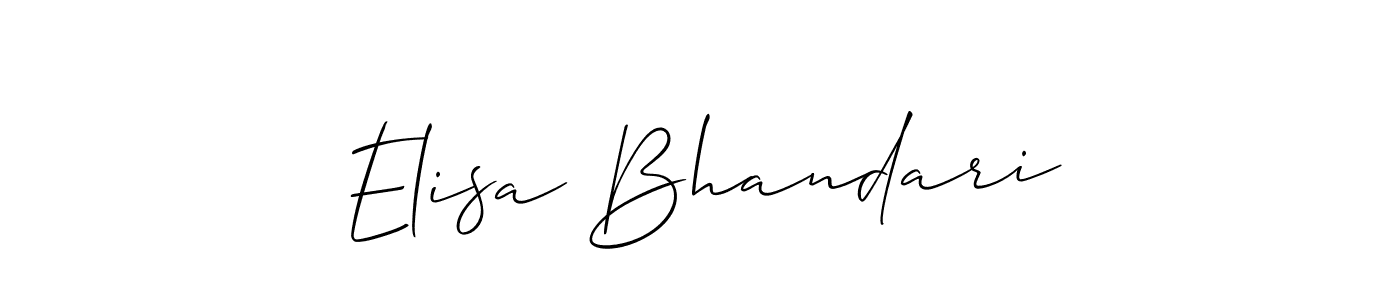 This is the best signature style for the Elisa Bhandari name. Also you like these signature font (Allison_Script). Mix name signature. Elisa Bhandari signature style 2 images and pictures png