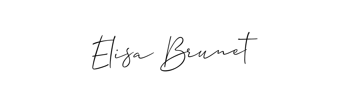 How to Draw Elisa Brunet signature style? Allison_Script is a latest design signature styles for name Elisa Brunet. Elisa Brunet signature style 2 images and pictures png