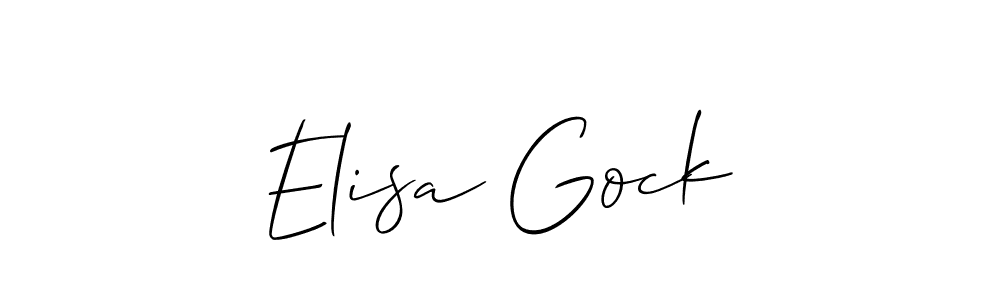 You should practise on your own different ways (Allison_Script) to write your name (Elisa Gock) in signature. don't let someone else do it for you. Elisa Gock signature style 2 images and pictures png