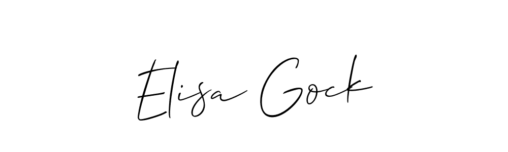 Also You can easily find your signature by using the search form. We will create Elisa Gock name handwritten signature images for you free of cost using Allison_Script sign style. Elisa Gock signature style 2 images and pictures png
