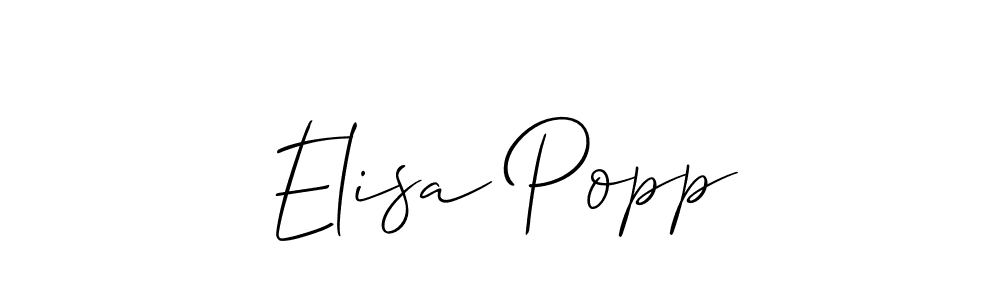 if you are searching for the best signature style for your name Elisa Popp. so please give up your signature search. here we have designed multiple signature styles  using Allison_Script. Elisa Popp signature style 2 images and pictures png