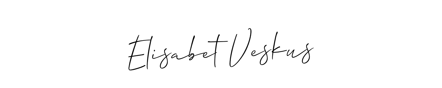 How to make Elisabet Veskus signature? Allison_Script is a professional autograph style. Create handwritten signature for Elisabet Veskus name. Elisabet Veskus signature style 2 images and pictures png