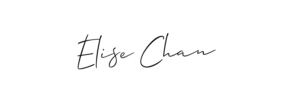 Create a beautiful signature design for name Elise Chan. With this signature (Allison_Script) fonts, you can make a handwritten signature for free. Elise Chan signature style 2 images and pictures png