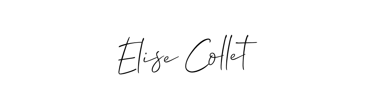 The best way (Allison_Script) to make a short signature is to pick only two or three words in your name. The name Elise Collet include a total of six letters. For converting this name. Elise Collet signature style 2 images and pictures png