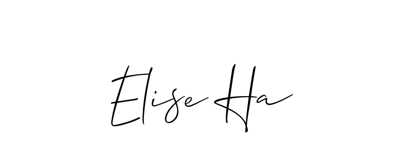 It looks lik you need a new signature style for name Elise Ha. Design unique handwritten (Allison_Script) signature with our free signature maker in just a few clicks. Elise Ha signature style 2 images and pictures png