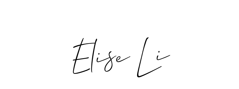 Allison_Script is a professional signature style that is perfect for those who want to add a touch of class to their signature. It is also a great choice for those who want to make their signature more unique. Get Elise Li name to fancy signature for free. Elise Li signature style 2 images and pictures png