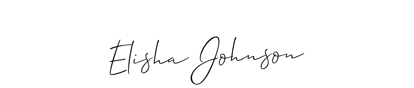 Use a signature maker to create a handwritten signature online. With this signature software, you can design (Allison_Script) your own signature for name Elisha Johnson. Elisha Johnson signature style 2 images and pictures png