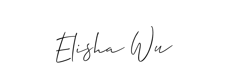 How to make Elisha Wu name signature. Use Allison_Script style for creating short signs online. This is the latest handwritten sign. Elisha Wu signature style 2 images and pictures png