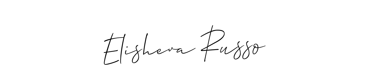 Also You can easily find your signature by using the search form. We will create Elisheva Russo name handwritten signature images for you free of cost using Allison_Script sign style. Elisheva Russo signature style 2 images and pictures png