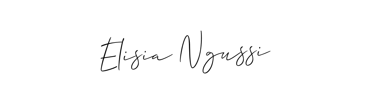 It looks lik you need a new signature style for name Elisia Ngussi. Design unique handwritten (Allison_Script) signature with our free signature maker in just a few clicks. Elisia Ngussi signature style 2 images and pictures png