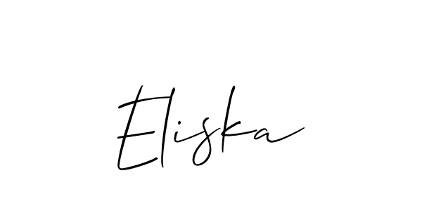 How to make Eliska name signature. Use Allison_Script style for creating short signs online. This is the latest handwritten sign. Eliska signature style 2 images and pictures png