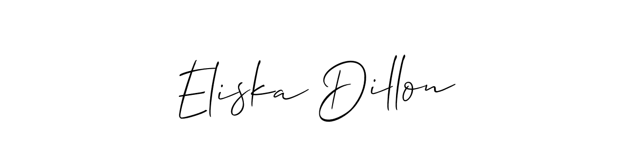 You can use this online signature creator to create a handwritten signature for the name Eliska Dillon. This is the best online autograph maker. Eliska Dillon signature style 2 images and pictures png