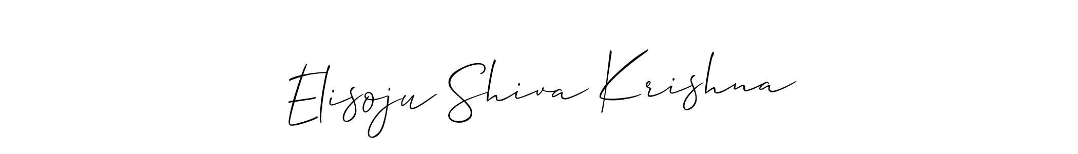 Also You can easily find your signature by using the search form. We will create Elisoju Shiva Krishna name handwritten signature images for you free of cost using Allison_Script sign style. Elisoju Shiva Krishna signature style 2 images and pictures png