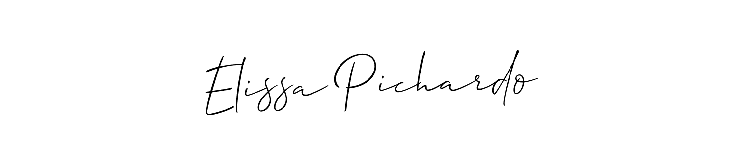 How to make Elissa Pichardo name signature. Use Allison_Script style for creating short signs online. This is the latest handwritten sign. Elissa Pichardo signature style 2 images and pictures png