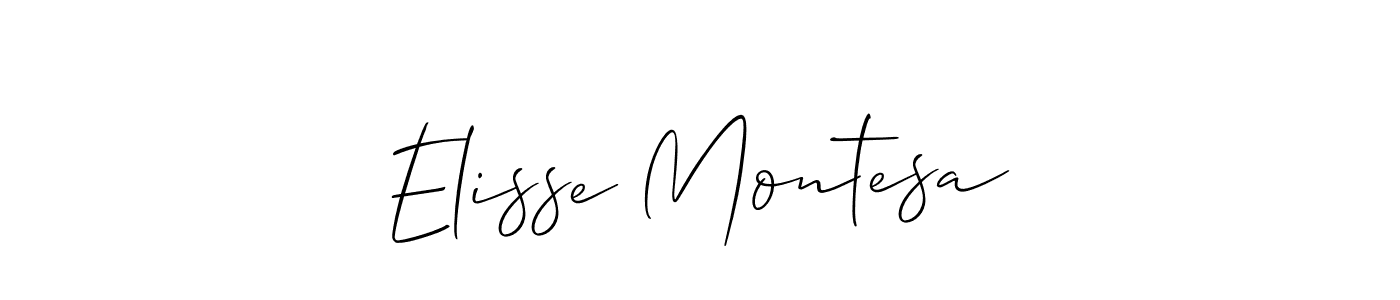 It looks lik you need a new signature style for name Elisse Montesa. Design unique handwritten (Allison_Script) signature with our free signature maker in just a few clicks. Elisse Montesa signature style 2 images and pictures png