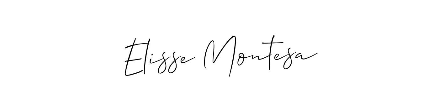 It looks lik you need a new signature style for name Elisse Montesa. Design unique handwritten (Allison_Script) signature with our free signature maker in just a few clicks. Elisse Montesa signature style 2 images and pictures png