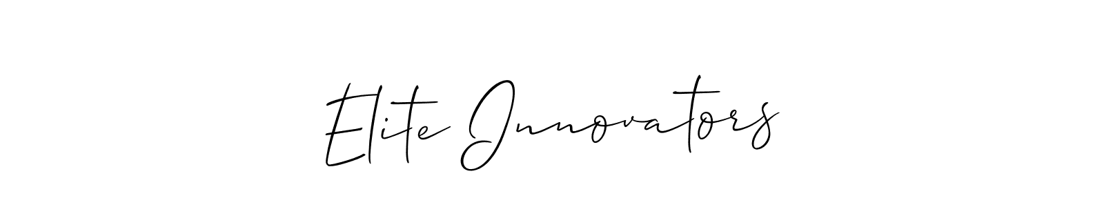 Similarly Allison_Script is the best handwritten signature design. Signature creator online .You can use it as an online autograph creator for name Elite Innovators. Elite Innovators signature style 2 images and pictures png