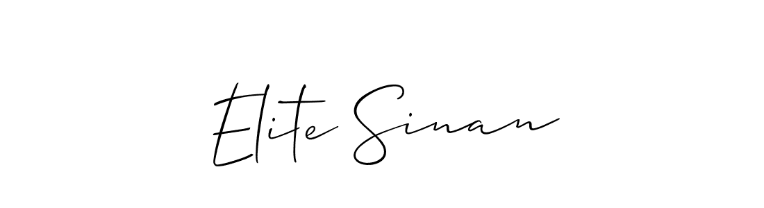 It looks lik you need a new signature style for name Elite Sinan. Design unique handwritten (Allison_Script) signature with our free signature maker in just a few clicks. Elite Sinan signature style 2 images and pictures png